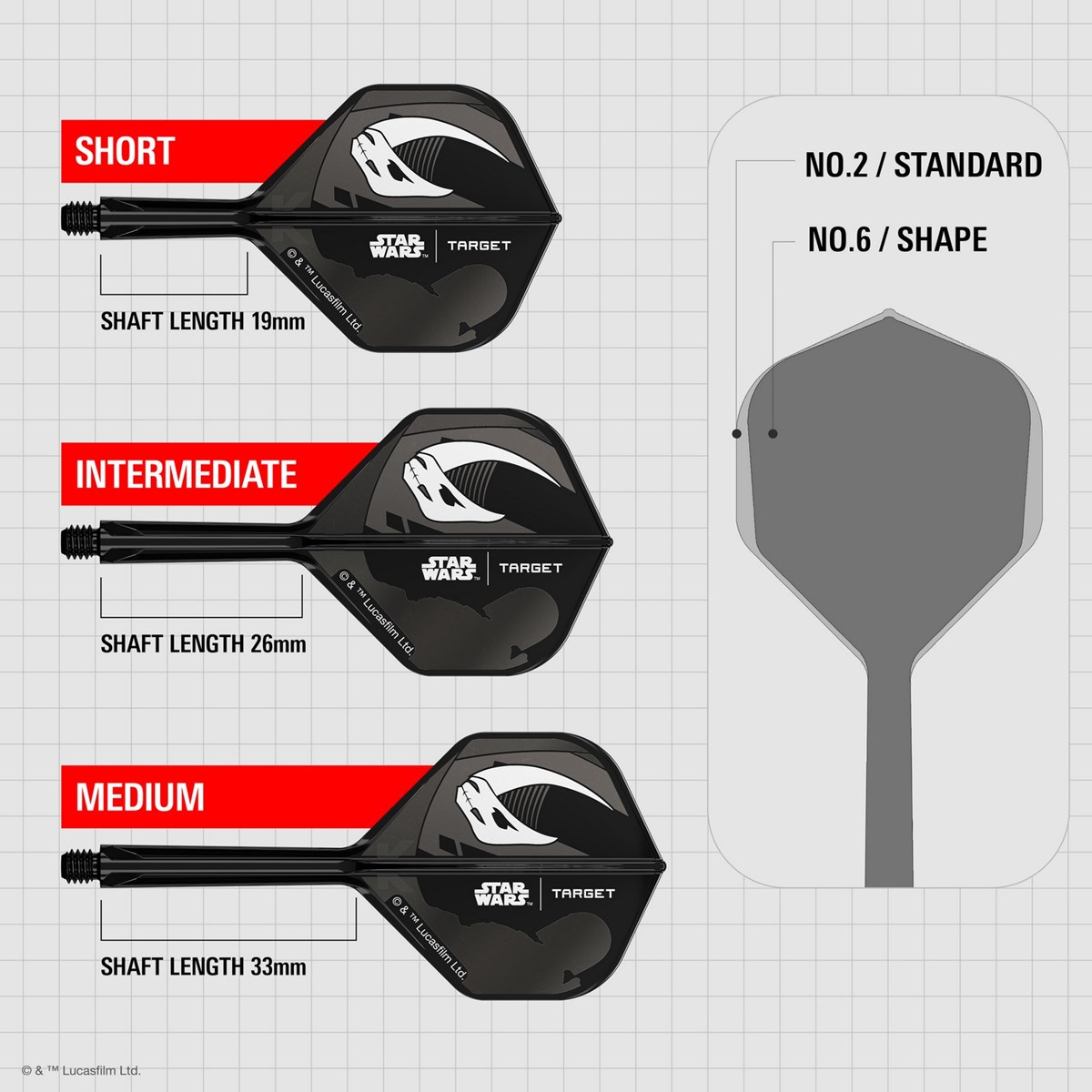 Target Darts K-Flex System - No 6 Shape / Short (19mm) - Mandalorian
